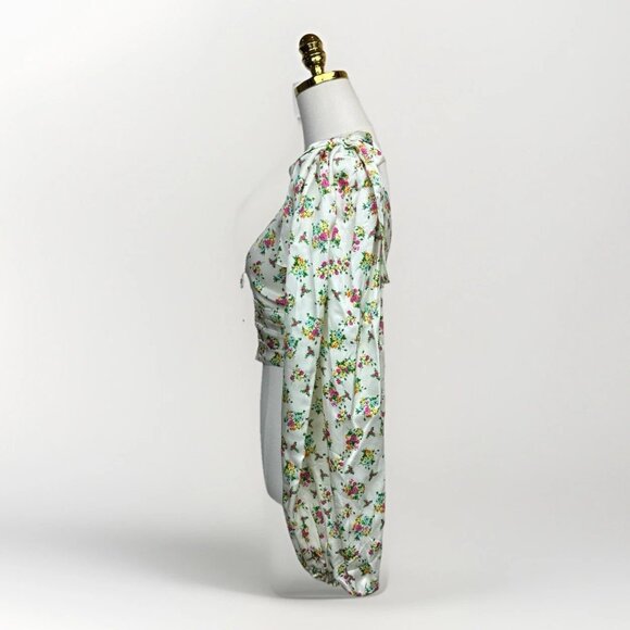 ✨ NWOT For Love & Lemons Tanya Crop Top M Satin Boned Bust $144 - Picture 10 of 13